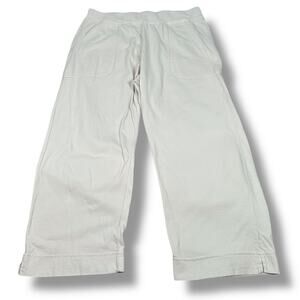 Cut Loose Pull-On Pants Women’s Large Off-White 100% Cotton Pockets NWT New